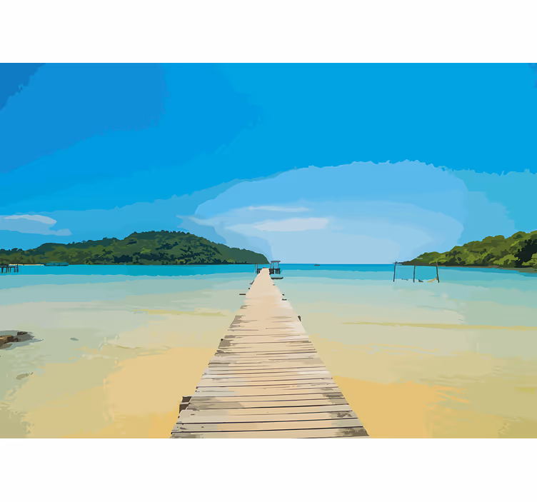 Fotobehang landschap serene kustpad - TenStickers