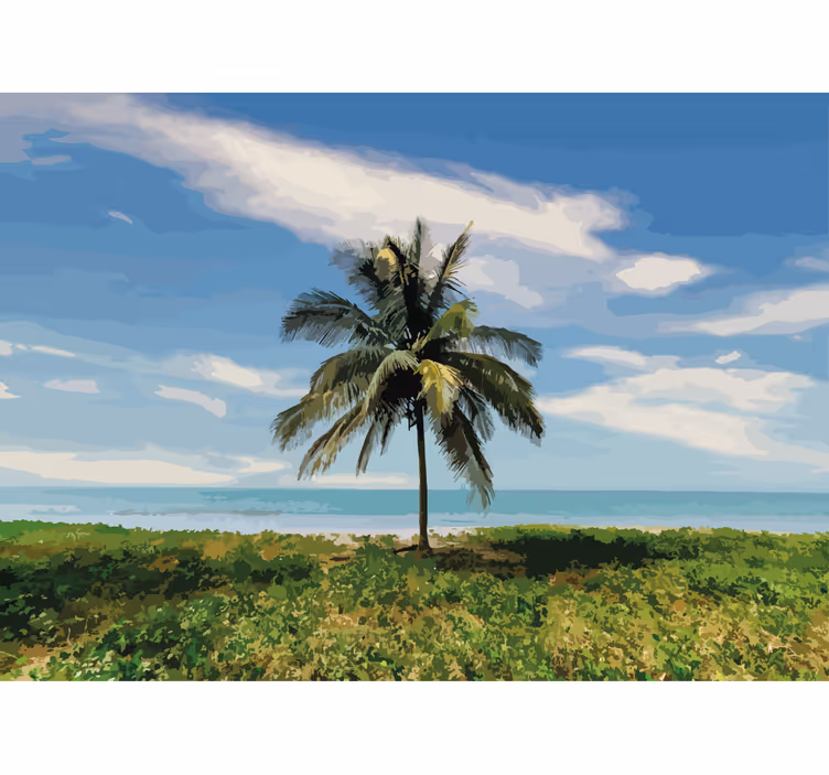 Foto behang natuur palmbomenlandschap - TenStickers