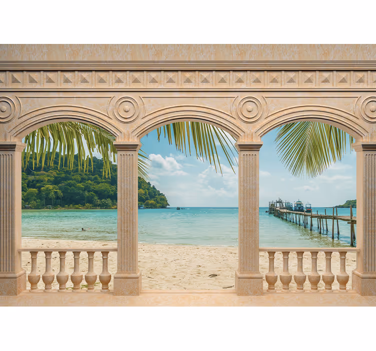 Fotobehang landschap exotisch kustperspectief - TenStickers