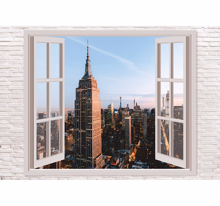 Foto behang new york empire state uitzicht - TenStickers
