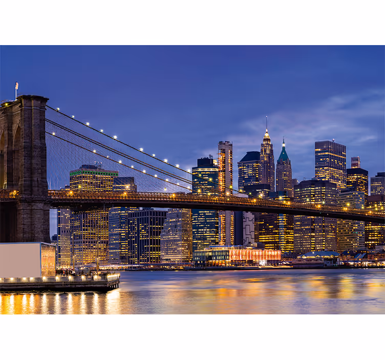 Foto behang new york brooklyn bridge stadsgezicht - TenStickers
