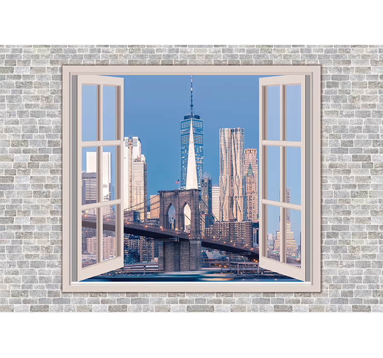Uitzichten van manhattan schone lucht foto behang New York - TenStickers