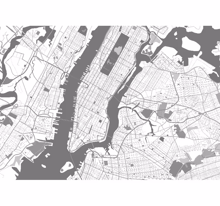 Foto behang new york gedetailleerde kaart van new york - TenStickers