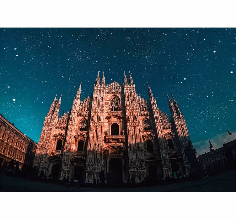 Fotobehang madrid milaan kathedraal nachtscène - TenStickers
