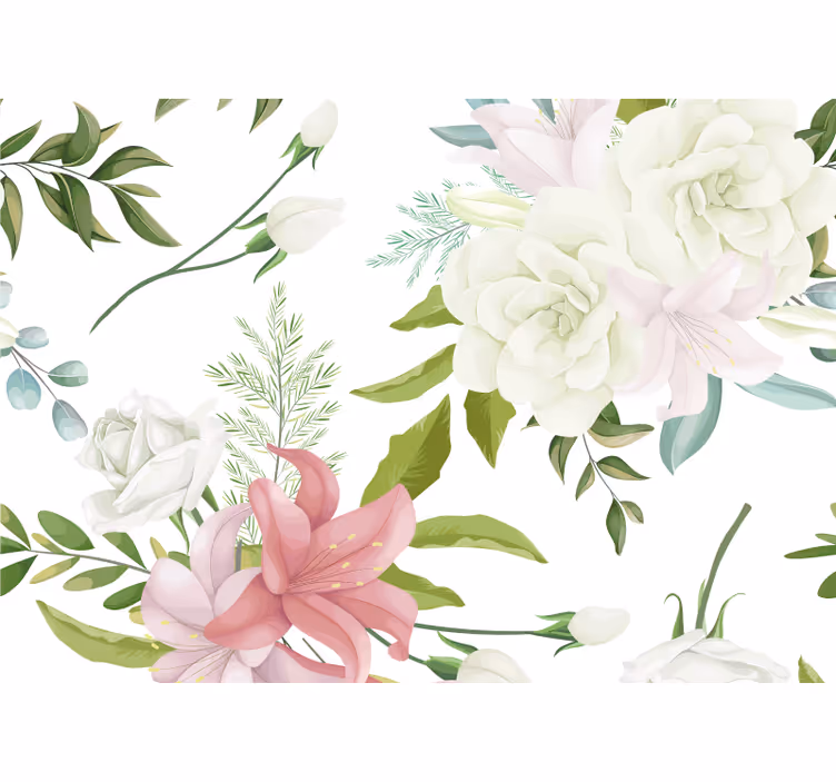 Fotobehang bloemen graceful blossom compositie - TenStickers