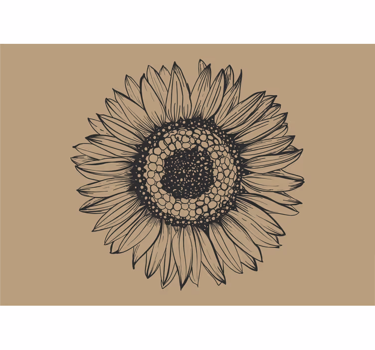 Fotobehang bloemen zonnebloem floral design - TenStickers