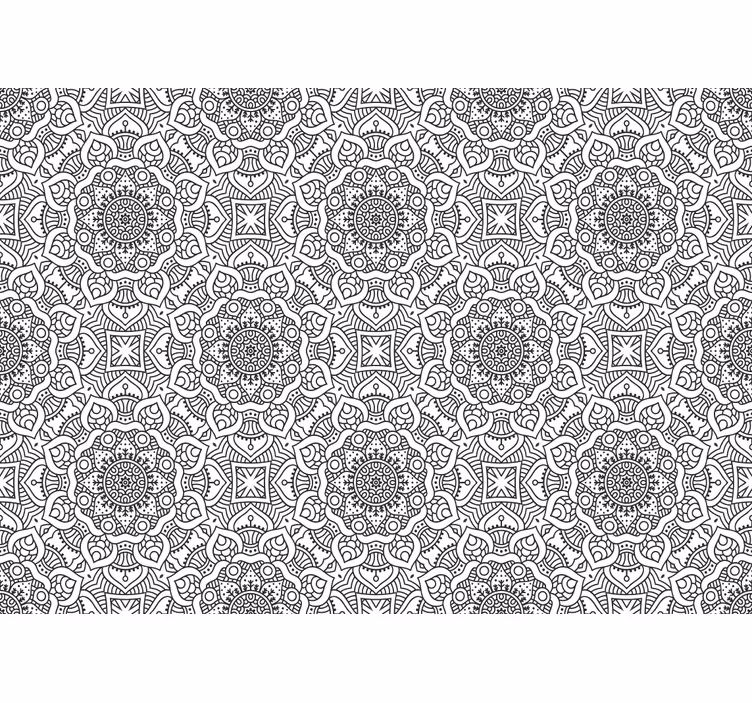 Fotobehang mandala met complexe geometrische patronen - TenStickers