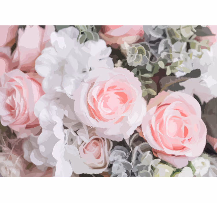 Fotobehang bloemen roze romantische rozen - TenStickers