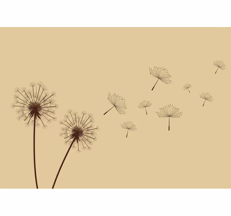 Fotobehang bloemen paardenbloemzaadjes vliegen - TenStickers