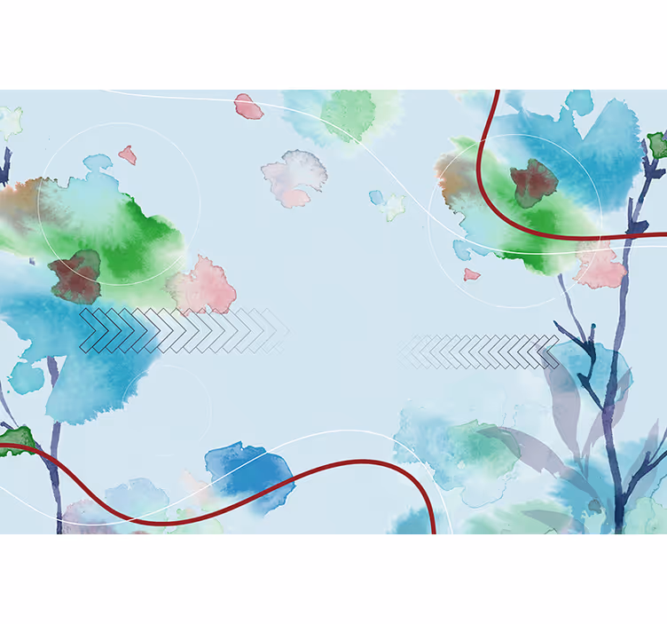 Foto behang natuur zachte aquarel groenen - TenStickers