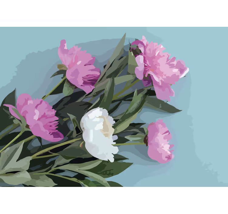 Fotobehang bloemen pioenrozenarrangement - TenStickers