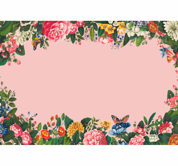 Elegant roze bloemenontwerp fotobehang bloemen - TenStickers