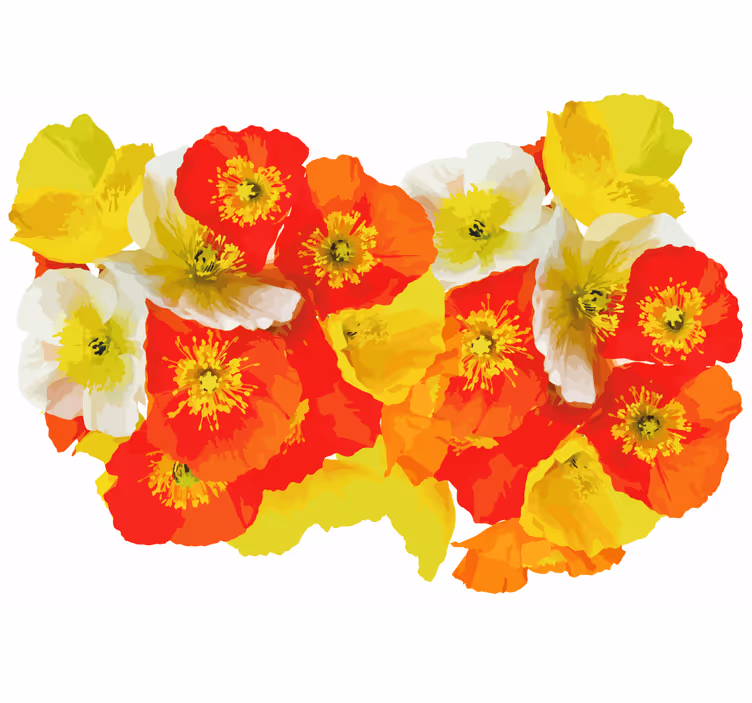 Fotobehang bloemen klaproos bloem compositie - TenStickers