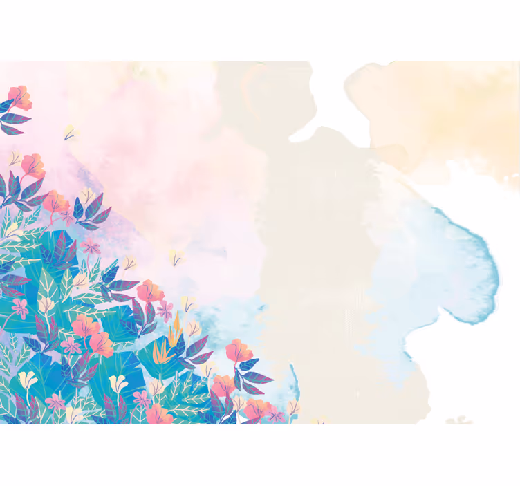 Levendige bloemenspatten abstract fotobehang - TenStickers