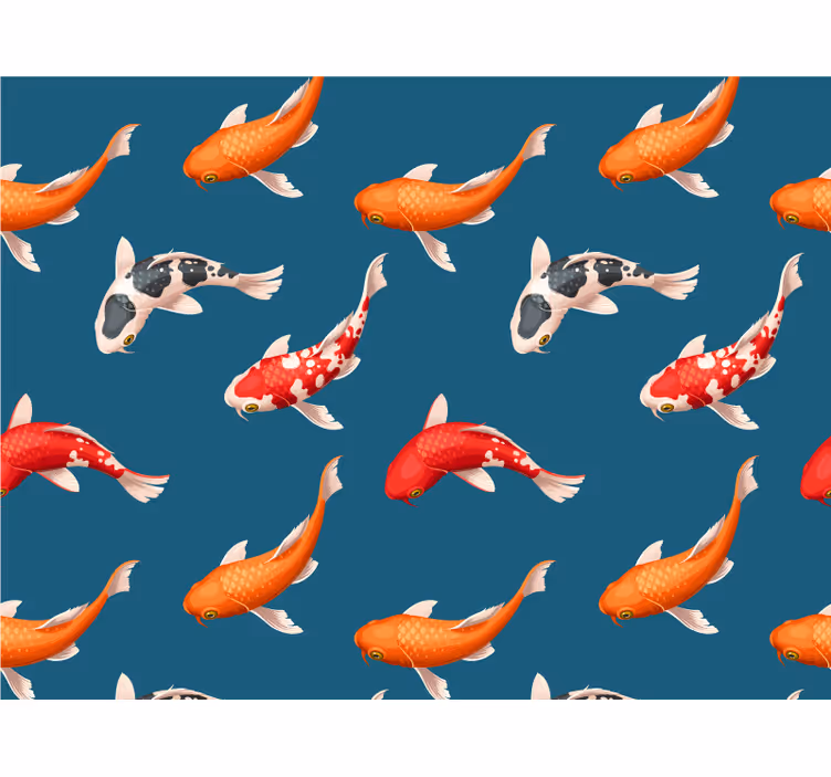 Fotobehang dieren kleurige koi vissen - TenStickers