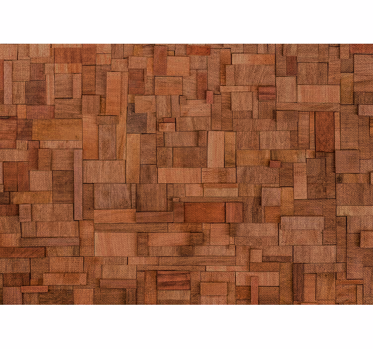 Fotobehang stenen met gestructureerde houten planken - TenStickers