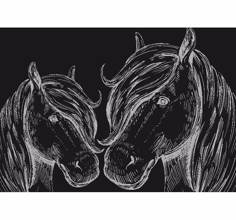 Fotobehang dieren elegante paardenportretten - TenStickers