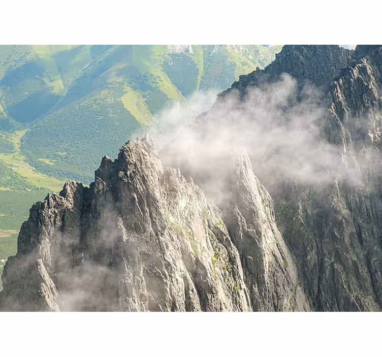 Fotobehang landschap groene bergketens - TenStickers