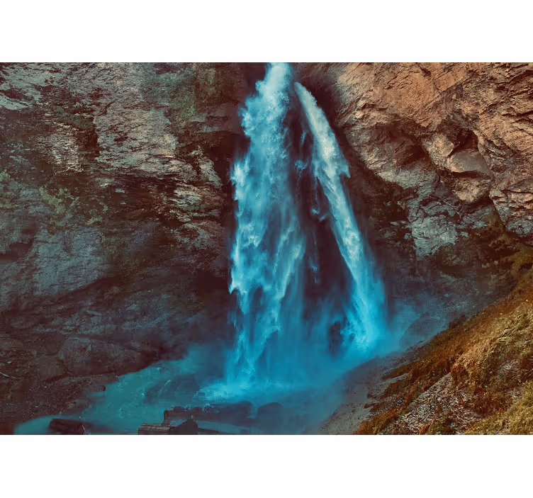 Foto behang bergen grand waterval perspectief - TenStickers