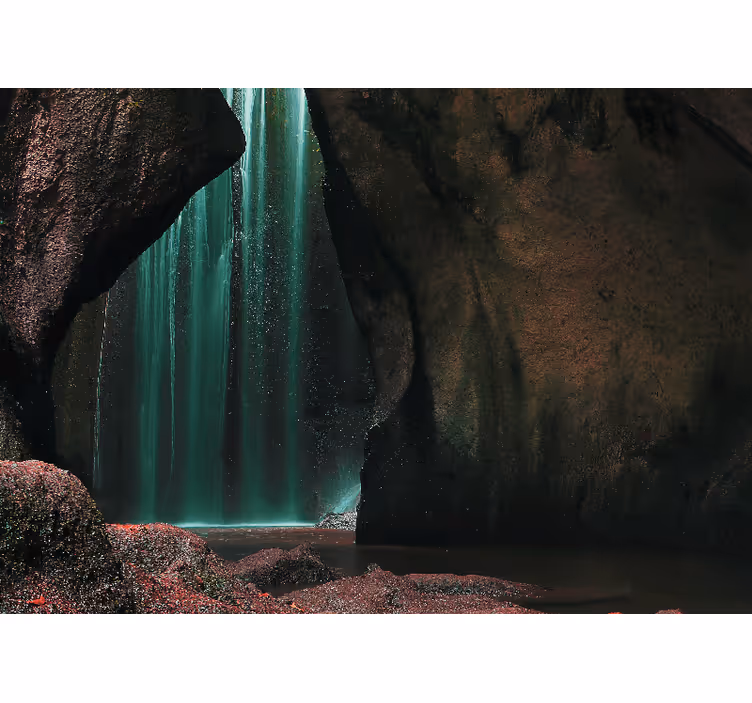 Foto behang natuur waterval in tropisch landschap - TenStickers