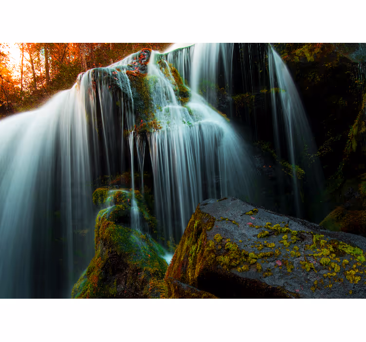 Foto behang waterval zacht vallend water - TenStickers