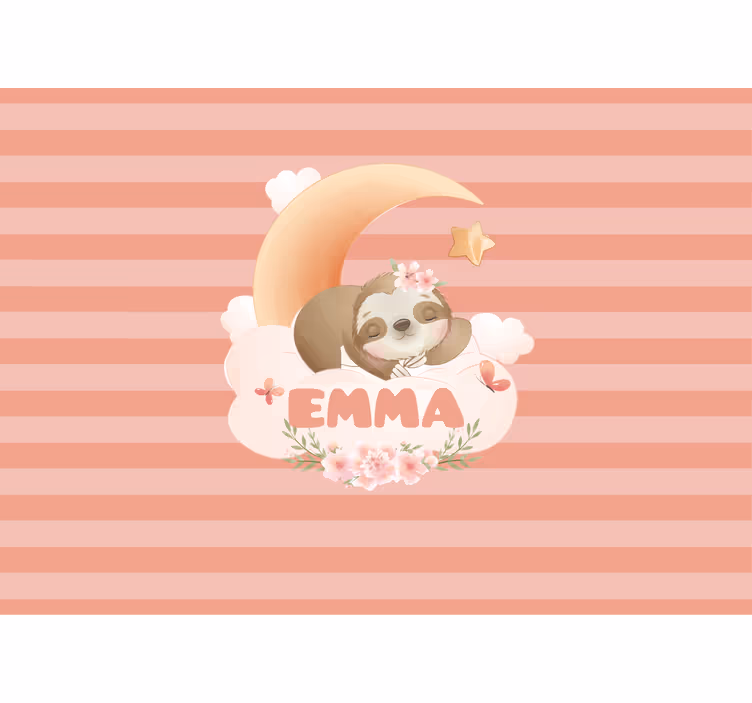 Foto behang kinderkamer luiaard met maan - TenStickers
