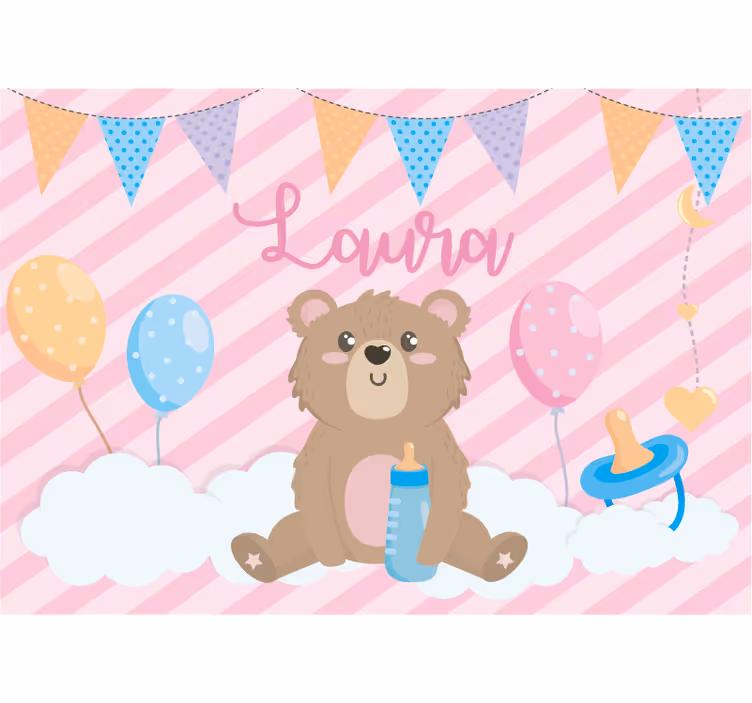 Foto behang kinderkamer schattige berenillustratie - TenStickers
