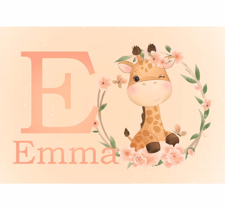 Foto behang kinderkamer schattig giraffe ontwerp - TenStickers