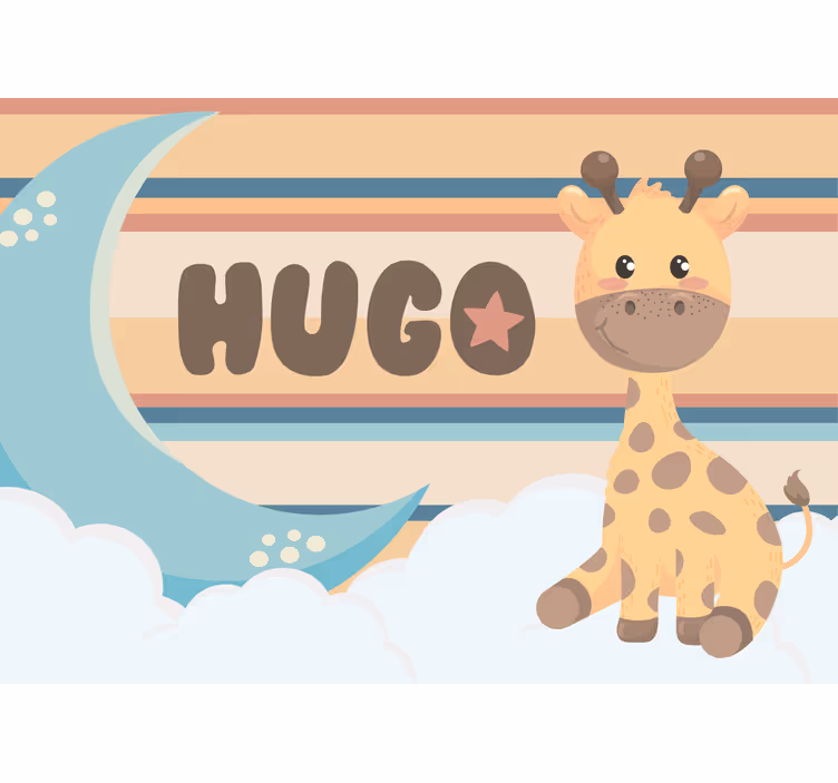 Foto behang kinderkamer schattige giraffe illustratie - TenStickers