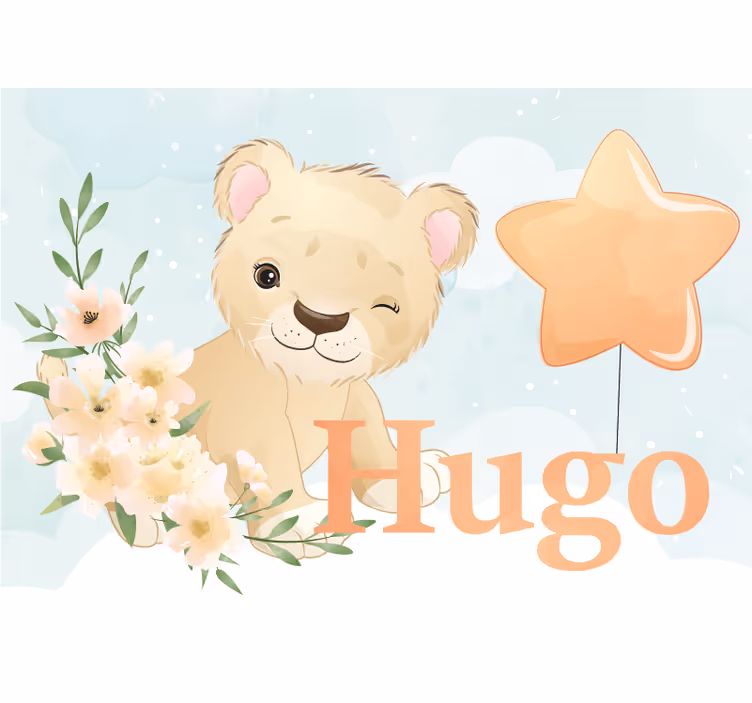 Fotobehang dieren schattig leeuwtje karakter - TenStickers