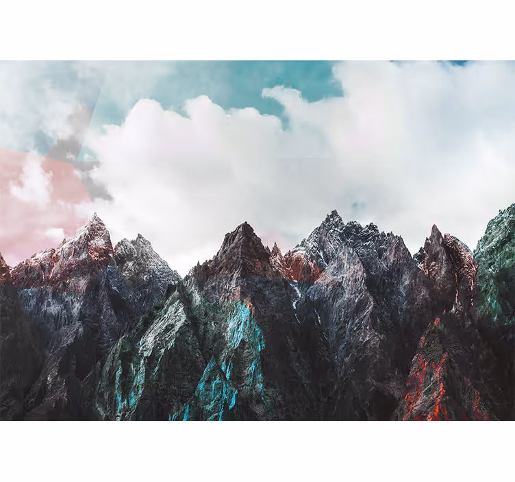 Foto behang bergen majestueuze bergtoppen - TenStickers