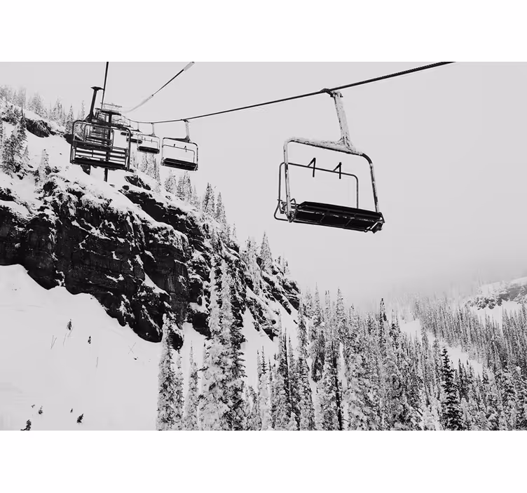 Foto behang bergen ski lift reis - TenStickers