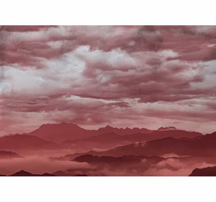 Foto behang bergen mystiek berglandschap - TenStickers
