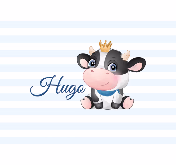 Fotobehang mensen schattige koe cartoon - TenStickers