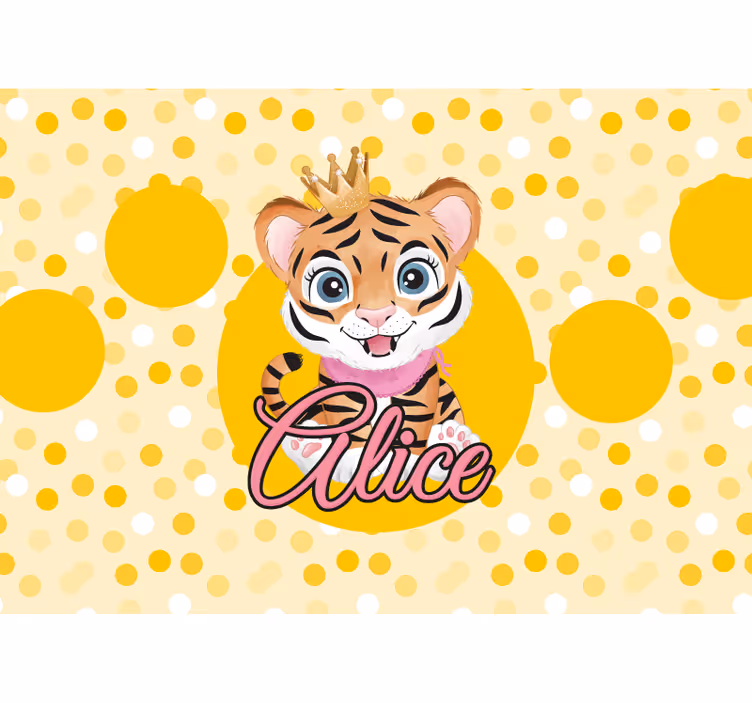 Fotobehang dieren schattig tijger karakter - TenStickers