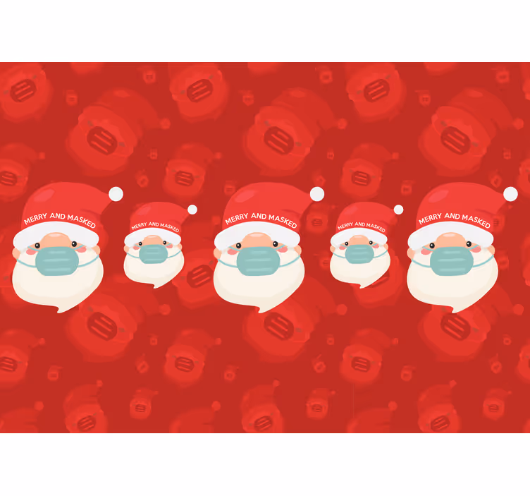 Fotobehang kerst santa met masker - TenStickers