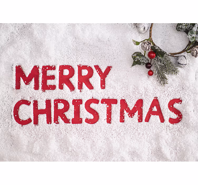 Fotobehang kerst feestelijke sneeuwgroeten - TenStickers
