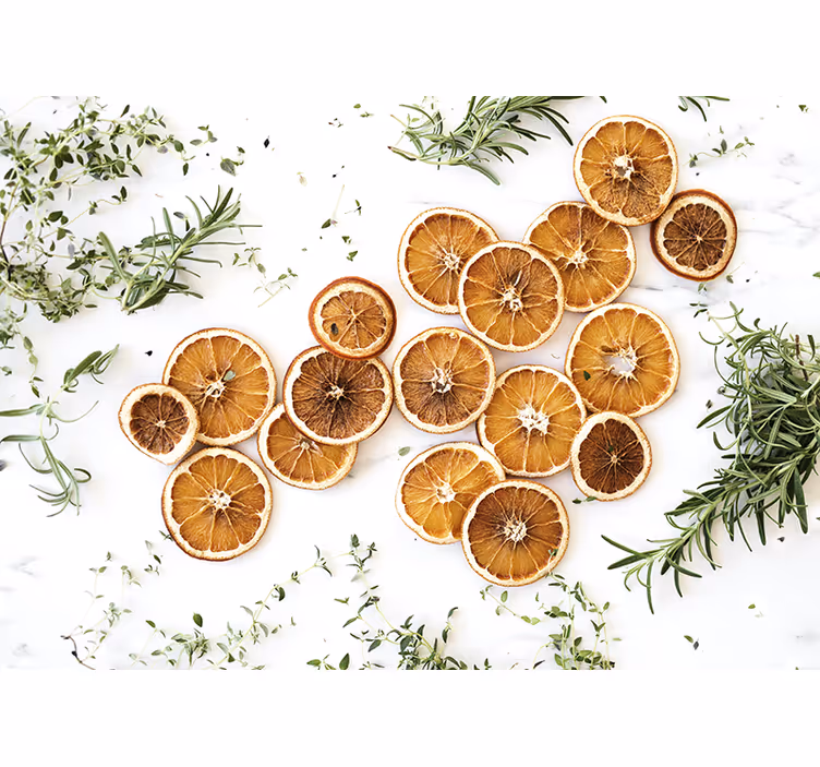 Gedroogde citrus elegantie fotobehang bloemen - TenStickers