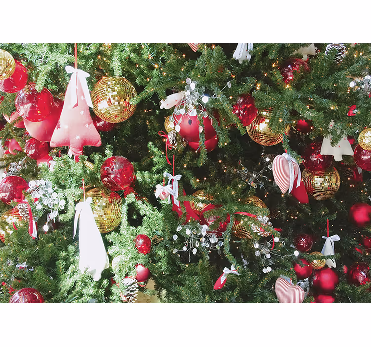 Fotobehang kerst feestelijke kerstversieringen - TenStickers