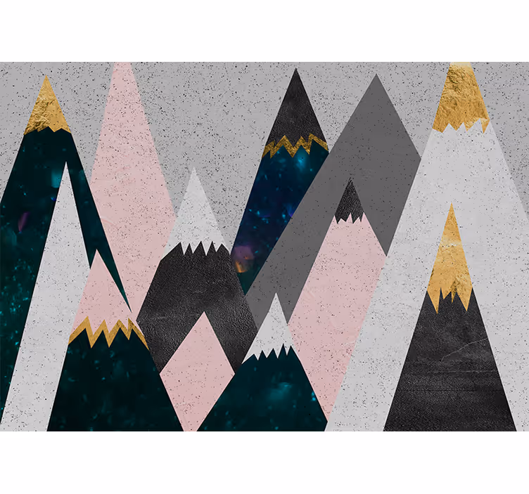Foto behang bergen abstracte bergtoppen - TenStickers