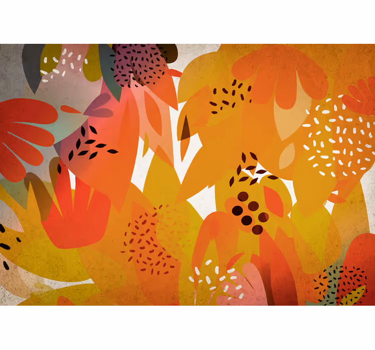 Fotobehang andere bloemen levendige bladmotieven - TenStickers