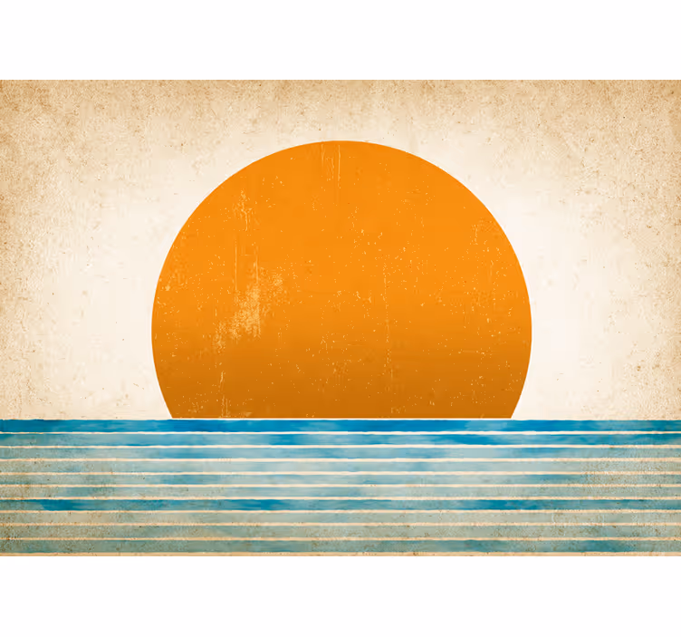 Fotobehang landschap zonsondergang boven water - TenStickers