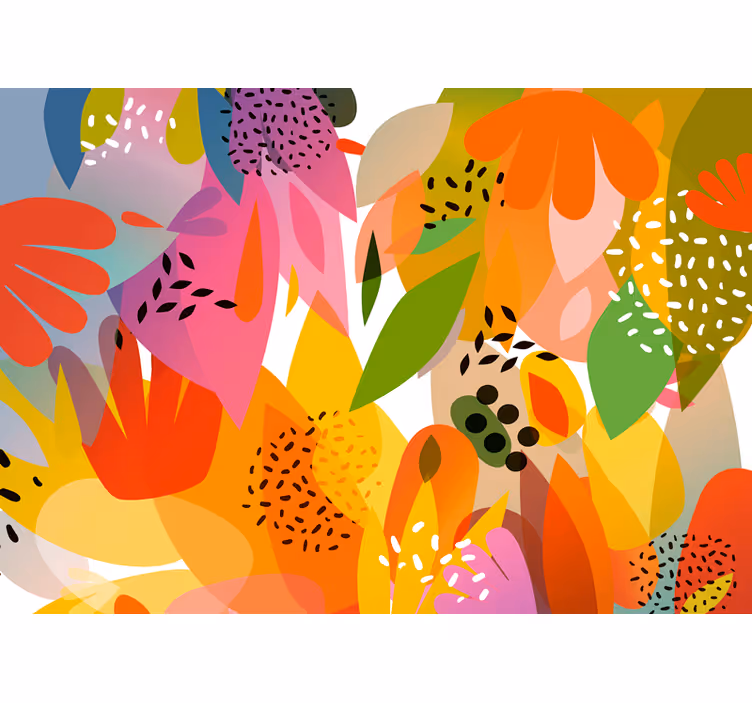 Fotobehang bloemen kleurrijke bloemen collage - TenStickers