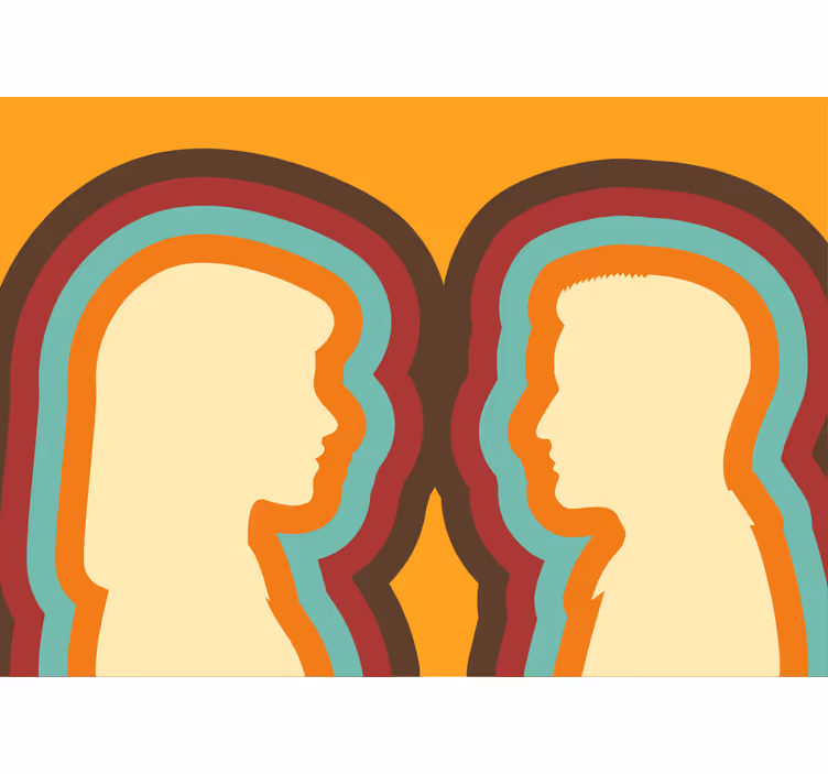 Fotobehang liefde koppelsilhouetten - TenStickers