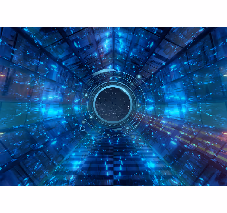 Foto behang ruimte 3d kosmisch portaal - TenStickers