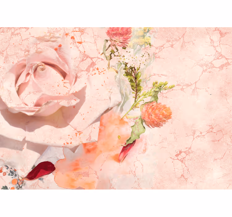 Fotobehang bloemen romantische roze rozen - TenStickers