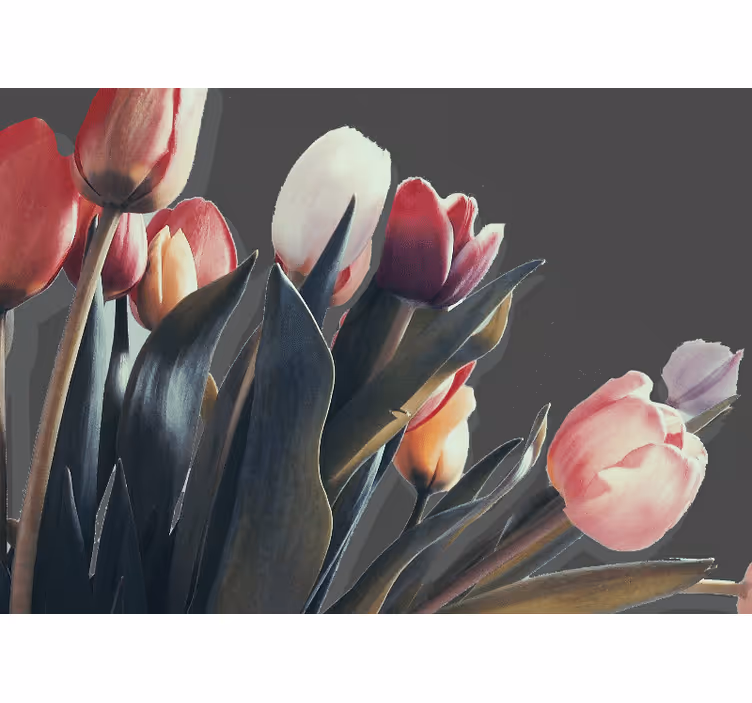 Fotobehang bloemen tulpenbloesem display - TenStickers