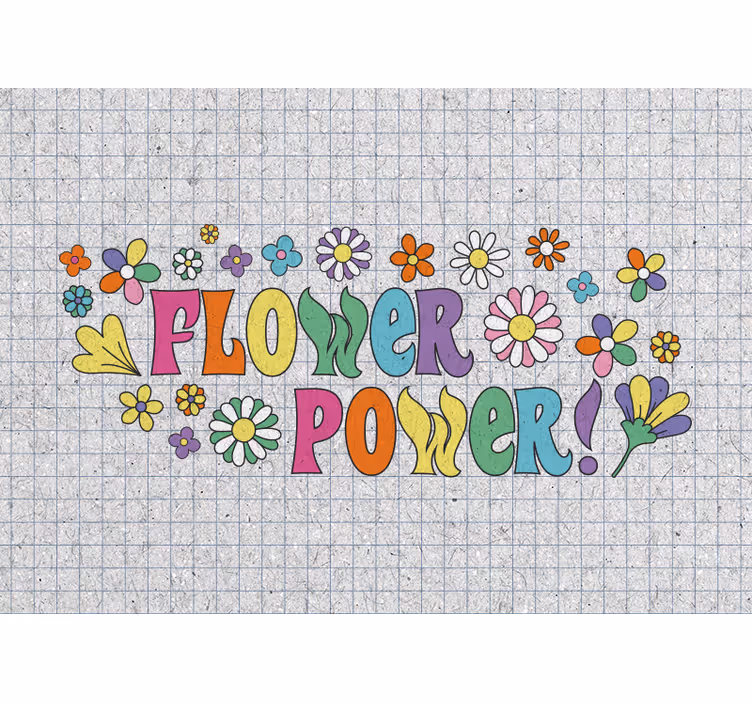 Fotobehang bloemen flower power ontwerp - TenStickers