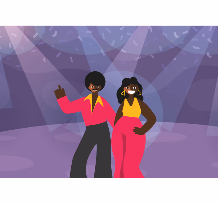 Fotobehang muziek disco dansend koppel - TenStickers