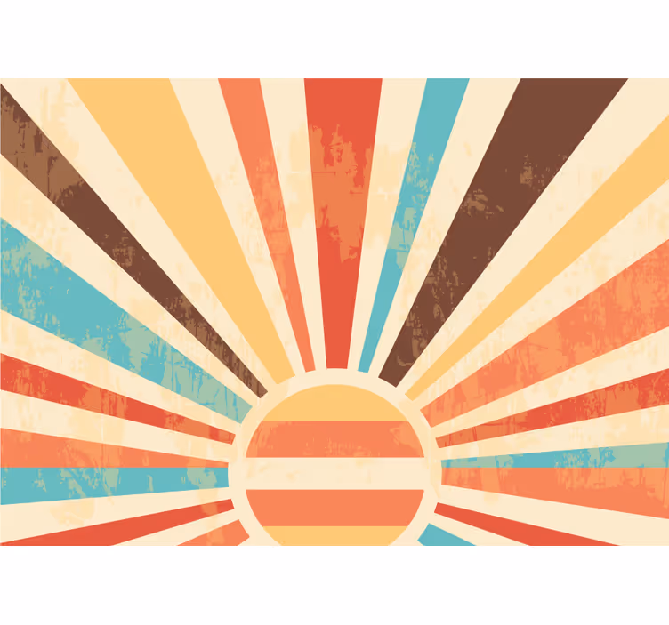 Abstract fotobehang stralend zonnestraal ontwerp - TenStickers